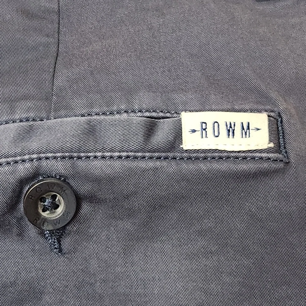 Rowm Pants Mens Size 38 Blue Chino‎ Pockets Cotton Stretch 38x30
